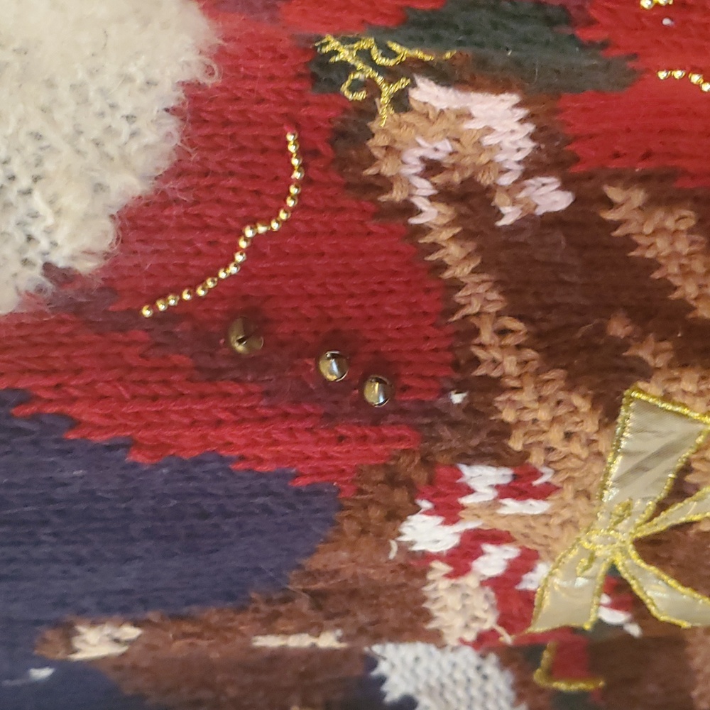 EUC Vintage Women's Navy Blue Ugly Christmas Sweater With Jingle Bells - Picture 6 of 6